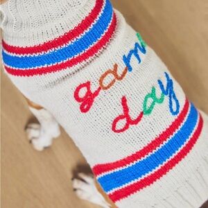 New! Anthropologie Game Day Wool Dog Sweater size Large.